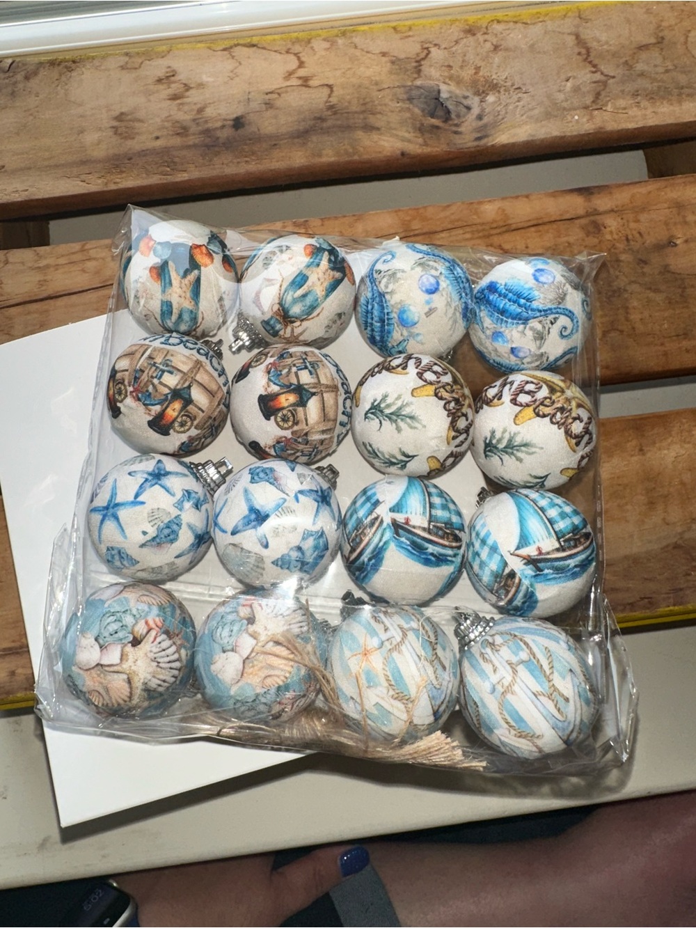 Coastal/Beach 16 Pcs Summer Beach Ornaments Ball - NIP - Picture 8 of 9